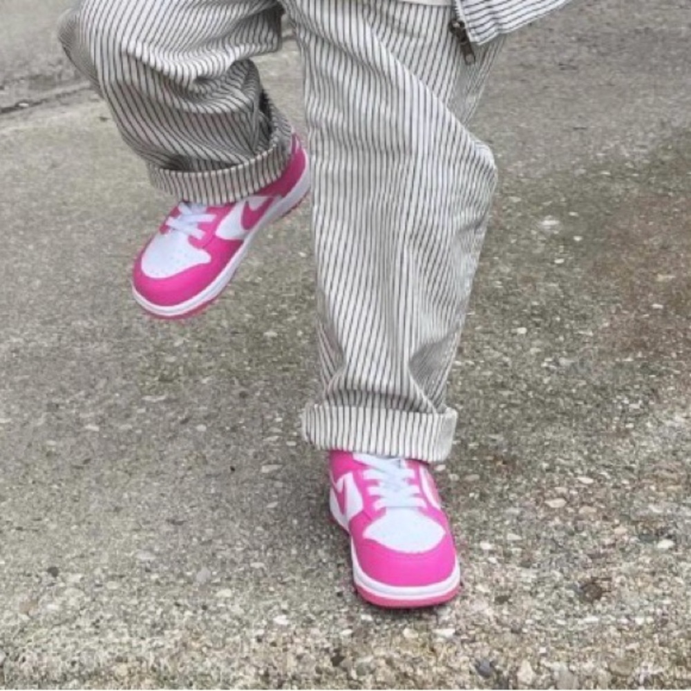 Nike Dunk Low “Laser Fuschia” GS Sneakers, Size 2Y